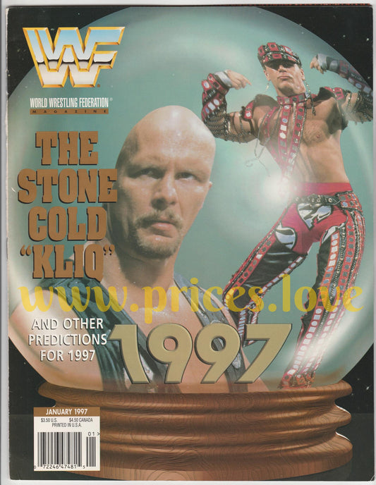 WWF Wrestling Magazine January 1997 Steve Austin Shawn Michaels Sunny Undertaker