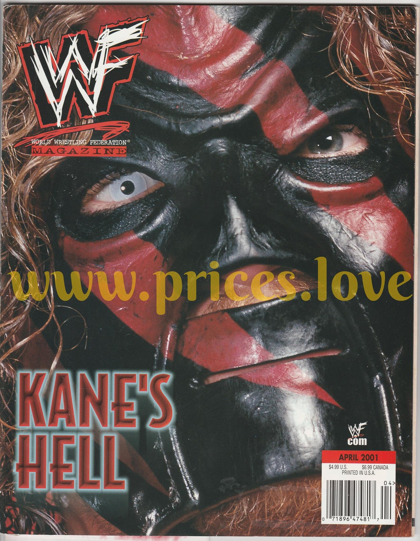 WWF Wrestling Magazine April 2001 Kane WWE APA Brad Shawn Ron Simmons Jacqueline