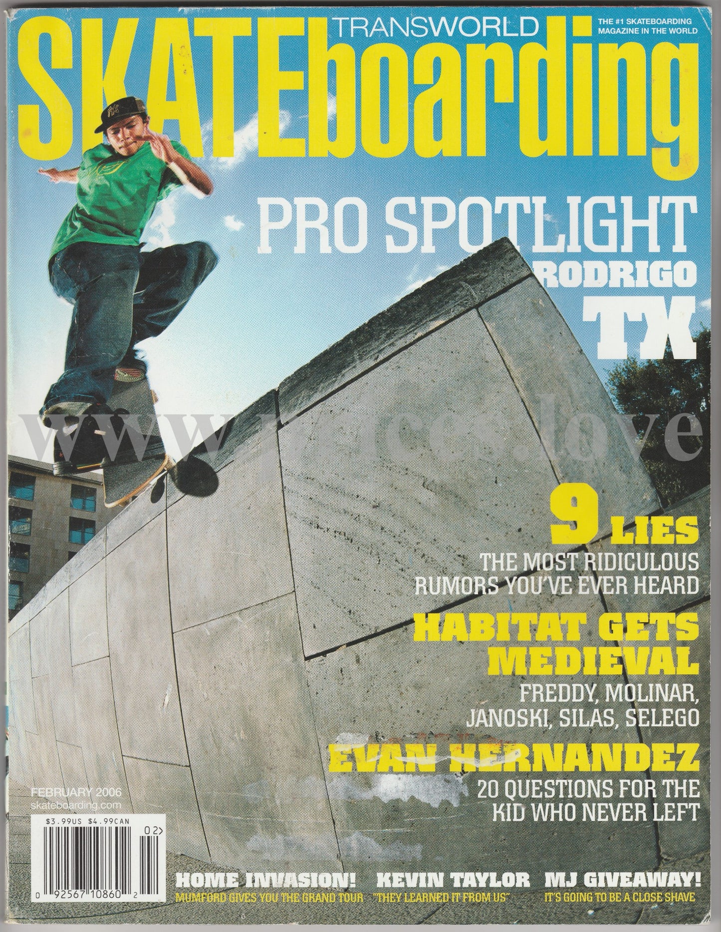 Transworld Skateboarding Magazine February 2006 Rodrigo Habitat Evan Hernandez