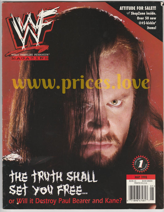 WWF Wrestling Magazine May 1998 Undertaker Chyna Luna Vachon DX Kane Paul Bearer