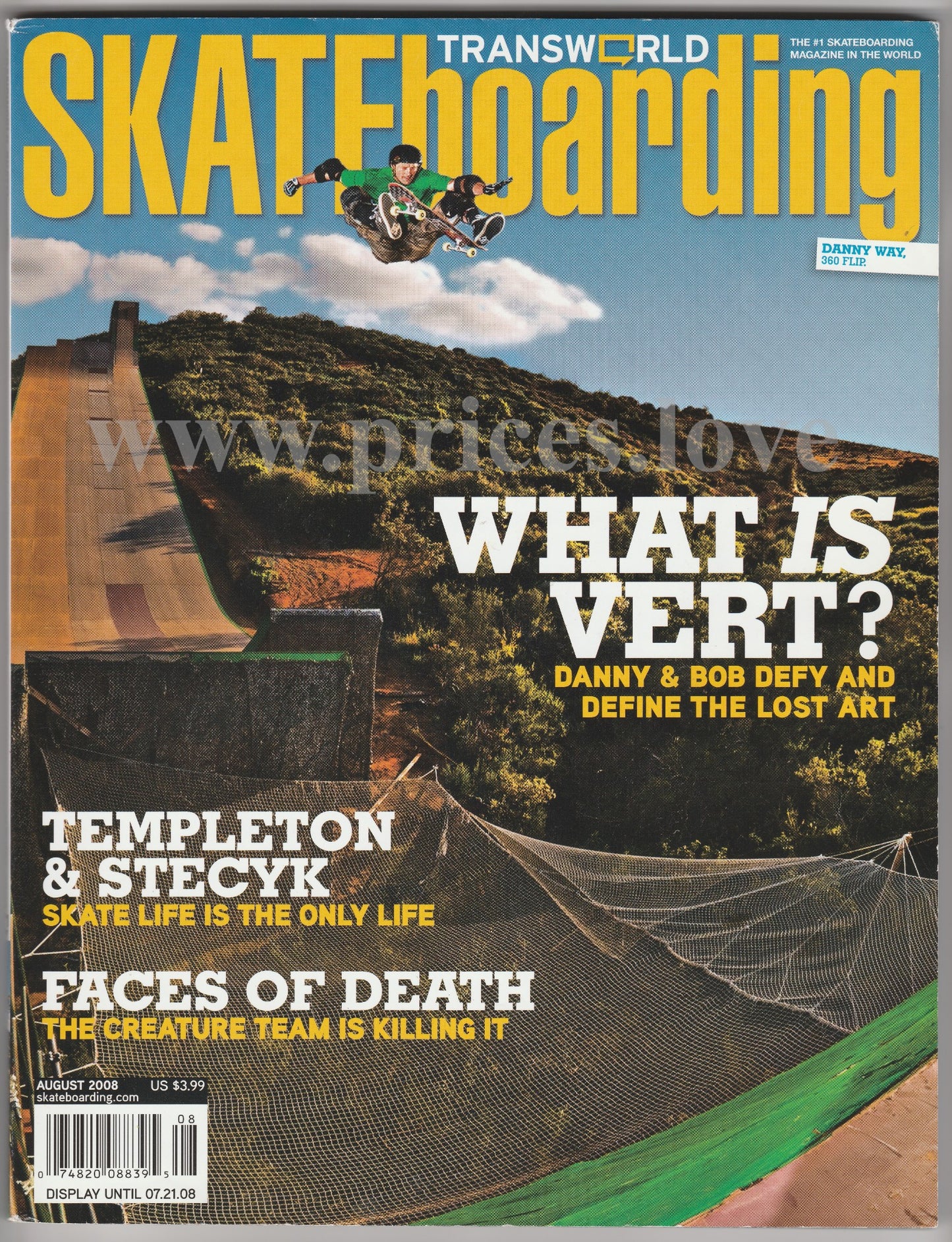 Transworld Skateboarding Magazine August 2008 Danny Way Templeton Burnquist