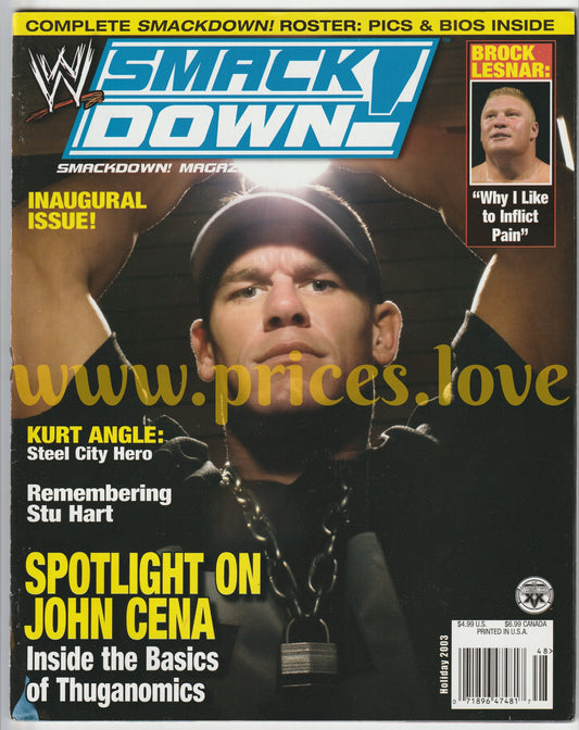 WWE Smackdown Wrestling Magazine Holiday 2003 John Cena Brock Lesnar Stu POSTER