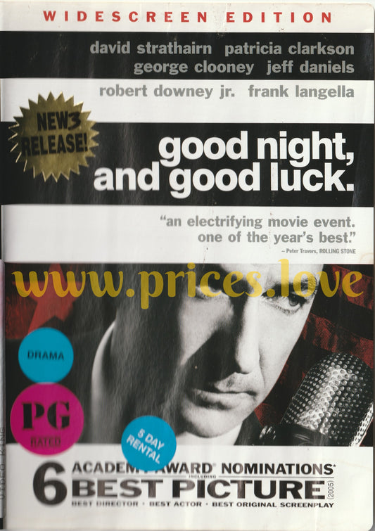 Good Night, and Good Luck. (DVD, 2005) Widescreen