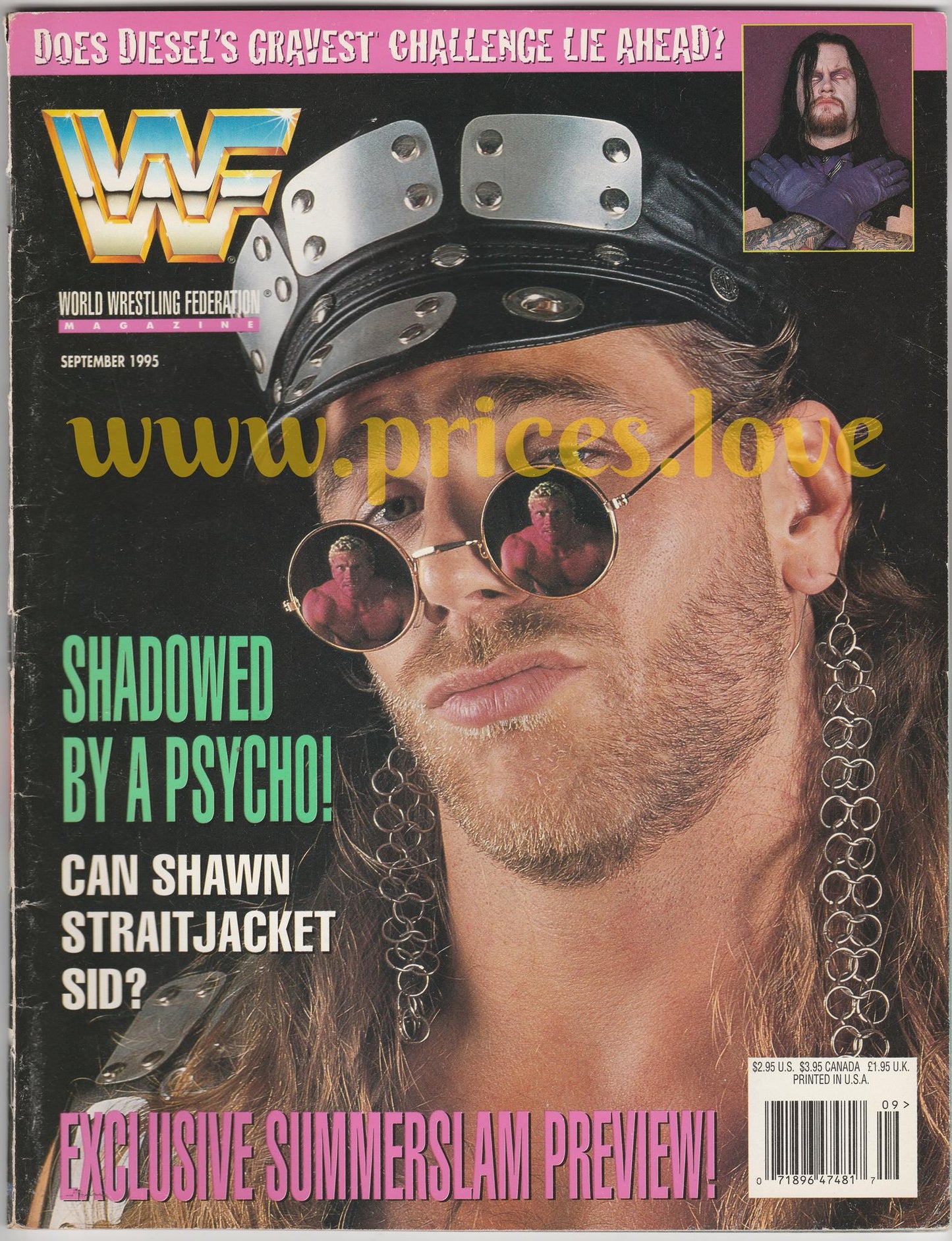 WWF Wrestling Magazine September 1995 Shawn Michaels Undertaker Summerslam WWE