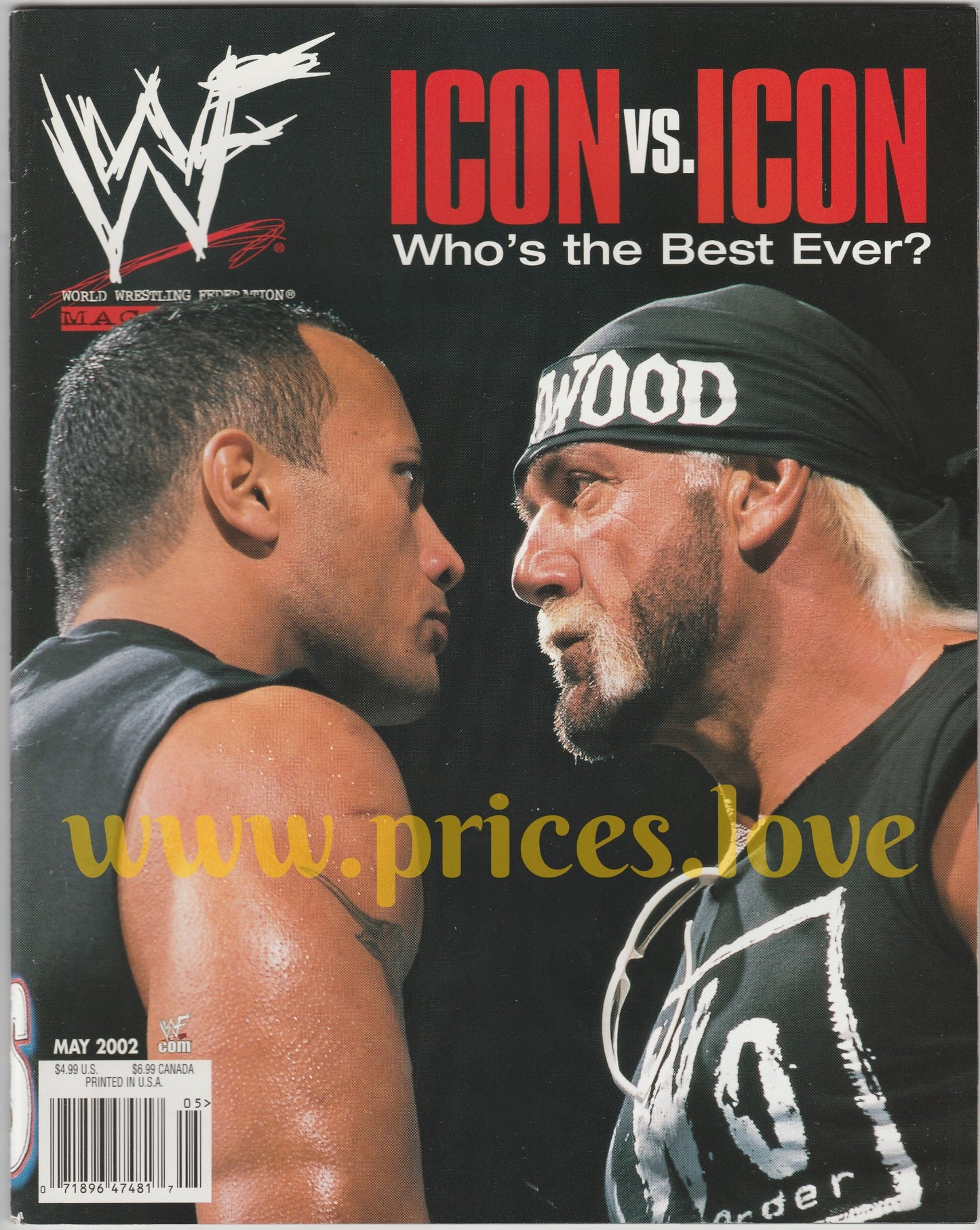 WWF Magazine May 2002 The Rock Hollywood Hulk Hogan Billy & Chuck POSTER wwe wcw