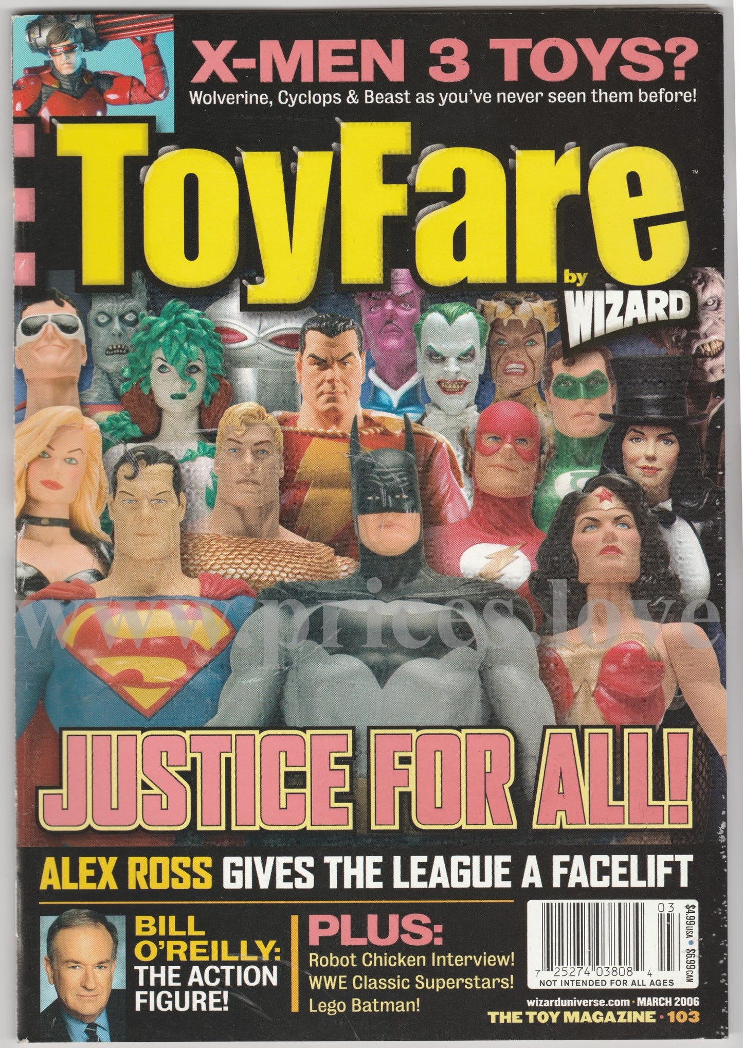 Toyfare Magazine March 2006 #103 X-men 3 Toys Justice League WWE Classic Lego