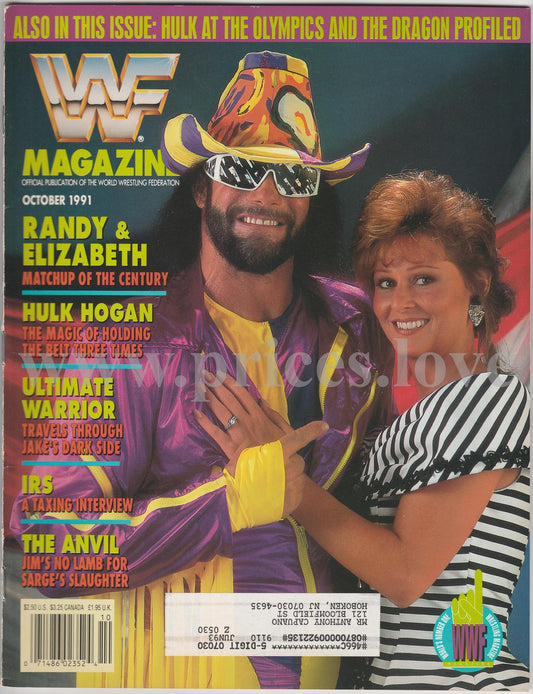 WWF Wrestling Magazine October 1991 Macho Man Randy Savage Miss Elizabeth WWE