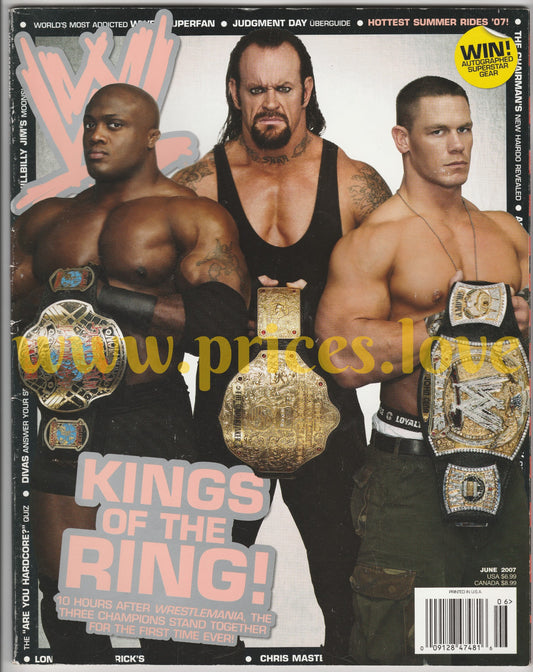 WWE Wrestling Magazine June 2007 Undertaker Bobby Lashley John Cena WWF Diva tna