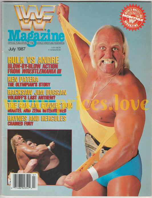 WWF Wrestling Magazine July 1987 Hulk Hogan Andre The Giant Wrestlemania III WWE