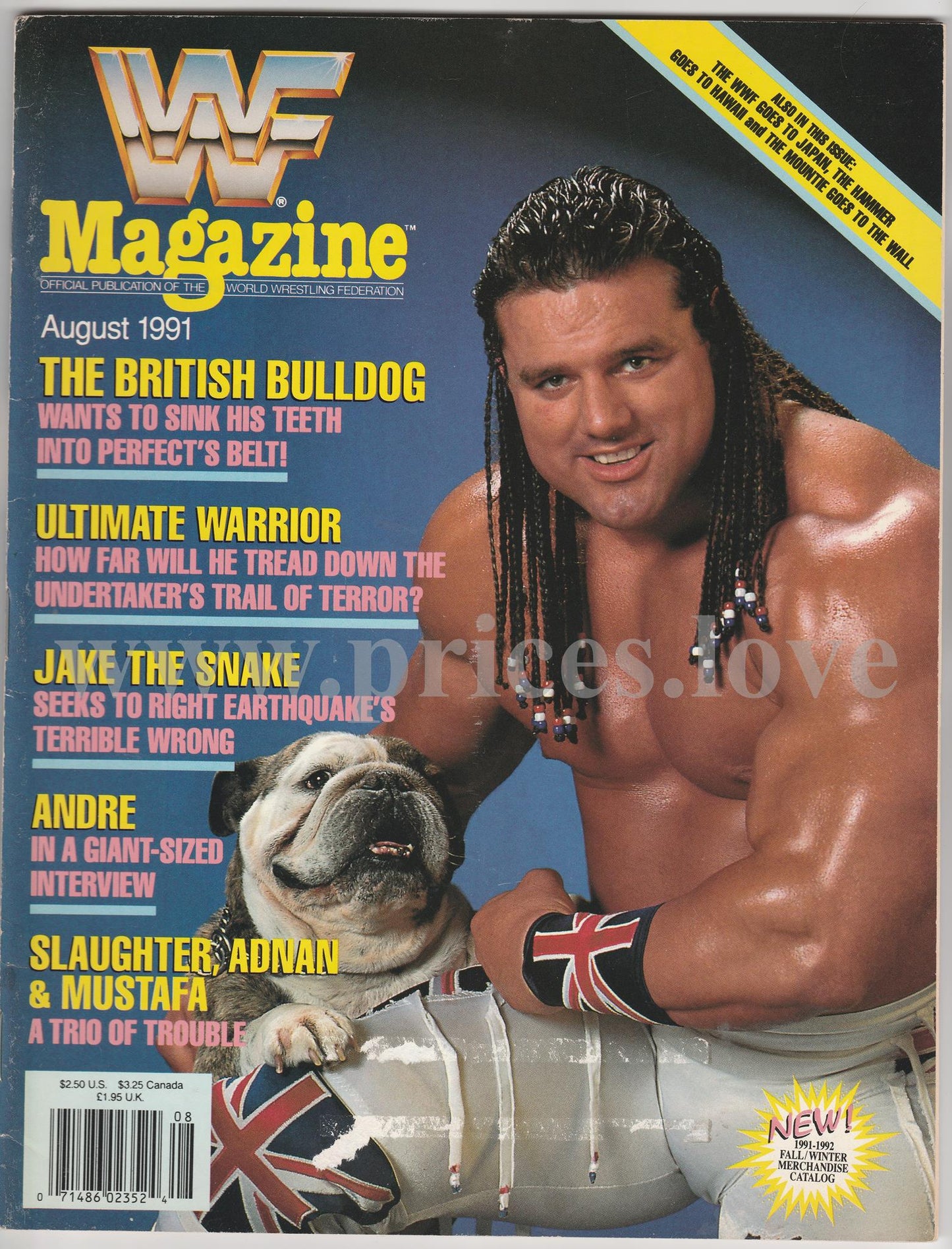 WWF Wrestling Magazine August 1991 British Bulldog Ultimate Warrior Jake Roberts