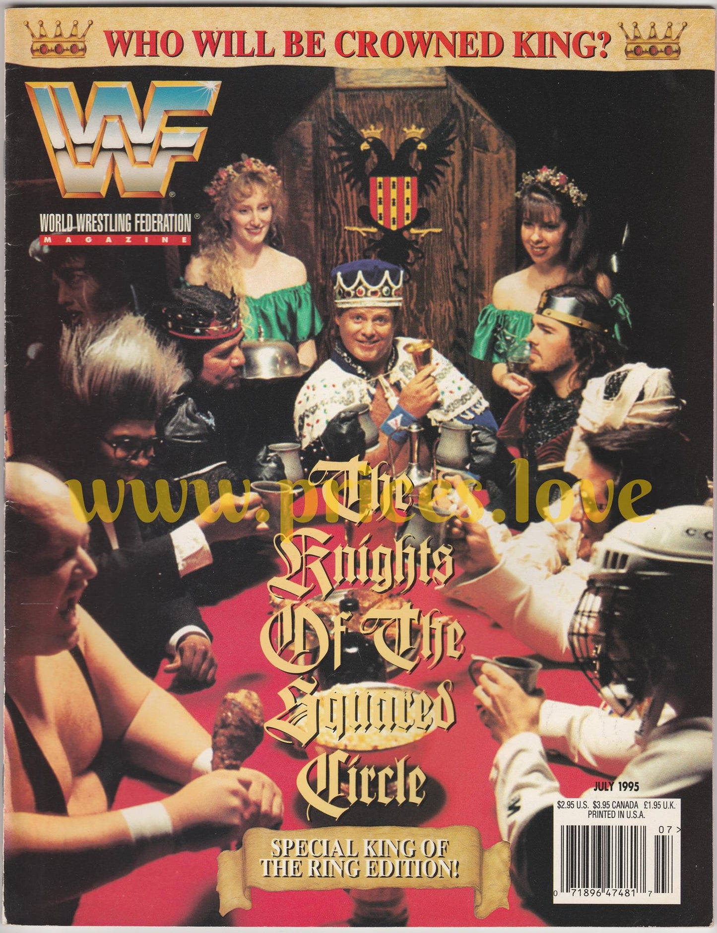 WWF Wrestling Magazine July 1995 King Jerry Lawler WWE of Ring Owen Hart Poster