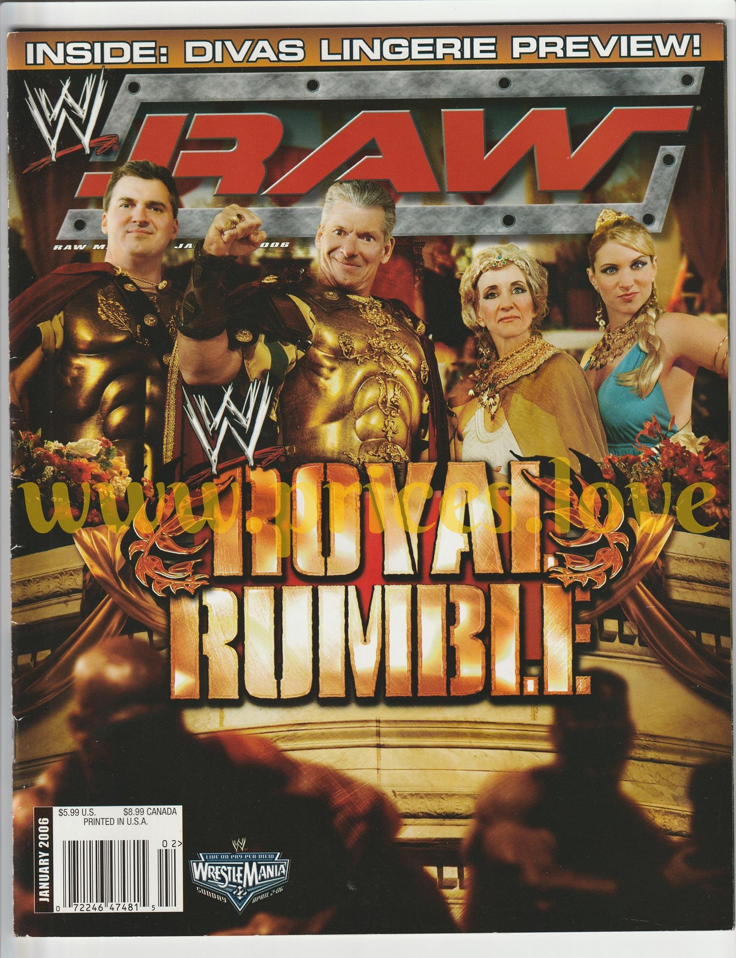 WWE RAW Wrestling Magazine January 2006 Royal Rumble Divas Lingerie