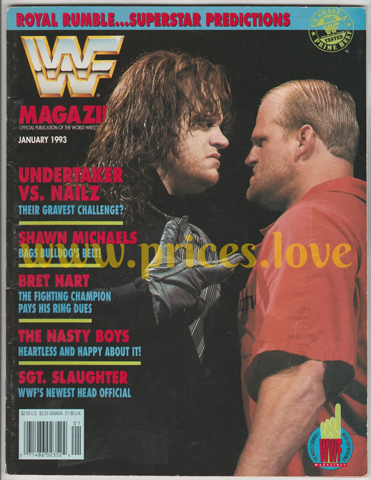 WWF Wrestling Magazine January 1993 Undertaker Nailz Shawn Michaels Bret Hart