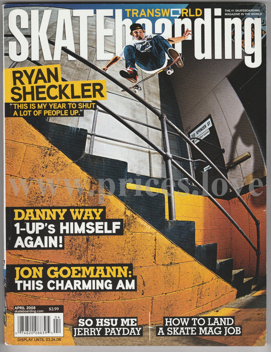 Transworld Skateboarding Magazine April 2008 Ryan Sheckler Danny Way Goeman #1