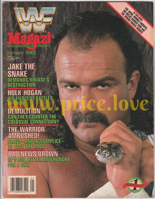 WWF Wrestling Magazine January 1990 Jake The Snake Roberts Demolition Warrior