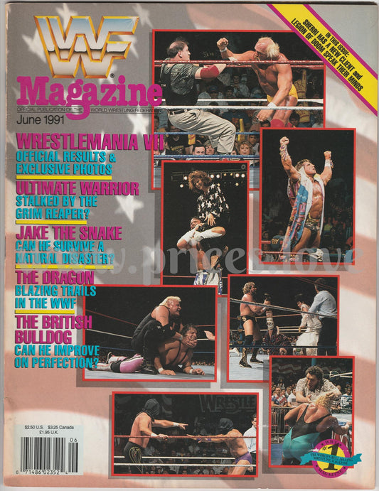 WWF Wrestling Magazine June 1991 Wrestlemania VII Ultimate Warrior Jake Roberts