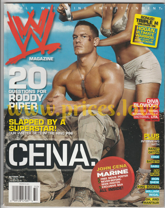 WWE Wrestling Magazine October 2006 John Cena Randy Orton The Marine WWF Divas