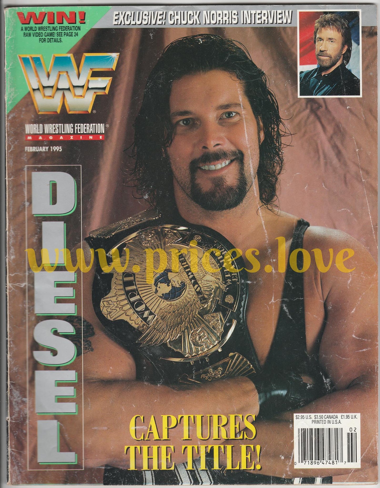 WWF Wrestling Magazine February 1995 Diesel Kevin Nash Chuck Norris WWE Double J