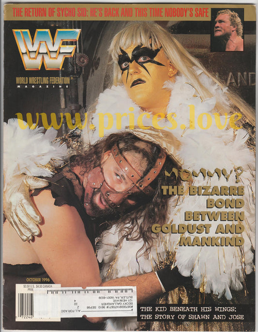 WWF Wrestling Magazine October 1996 Mankind Goldust Sid WWE Bodydonnas POSTER WL