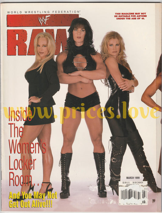 WWF RAW Wrestling Magazine March 1999 Debra Chyna Sable Val Venis POSTER wwe tna