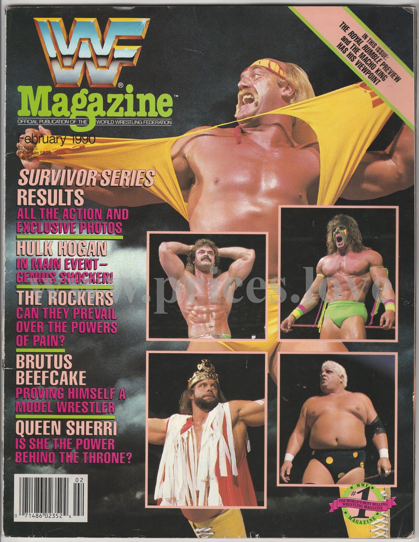 WWF Wrestling Magazine February 1990 Survivor Series Hulk Hogan Rockers Sherri