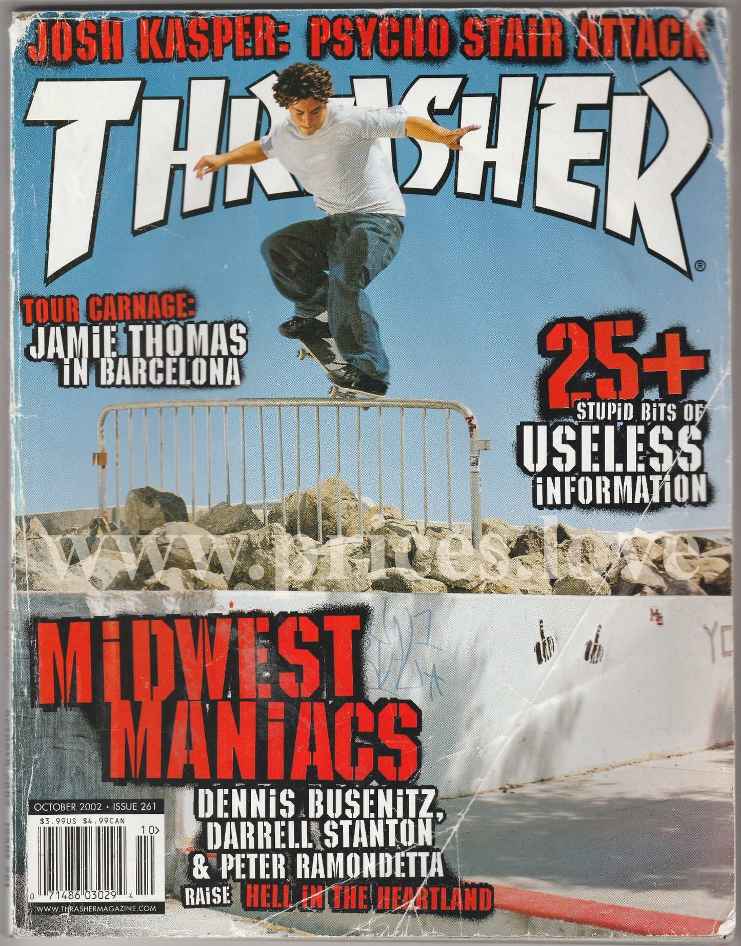 Thrasher Skateboarding Magazine October 2002 Josh Kasper Jamie Thomas Barcelona