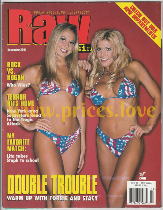 WWF RAW Wrestling Magazine December 2001 Torrie Wilson Stacy Keibler Rock Hogan