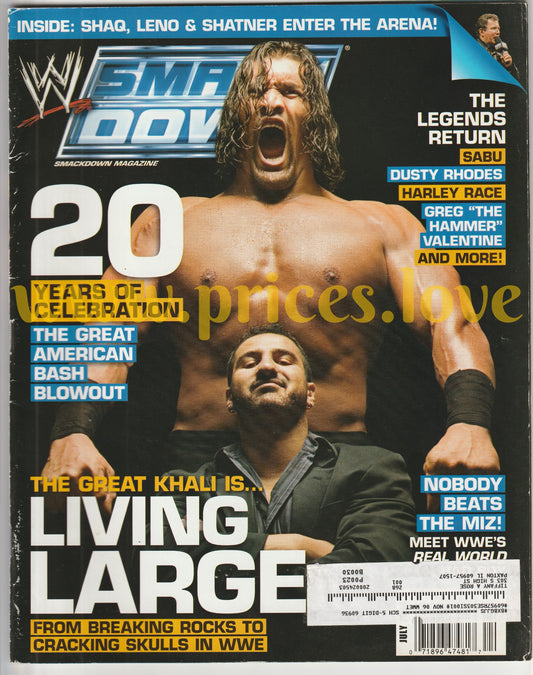 WWE Smackdown Wrestling Magazine July 2006 Great Khali Sabu Dusty Rhodes WWF WCW