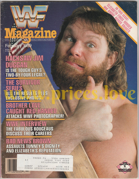 WWF Wrestling Magazine February 1989 Hacksaw Jim Duggan Survivor Series WWE