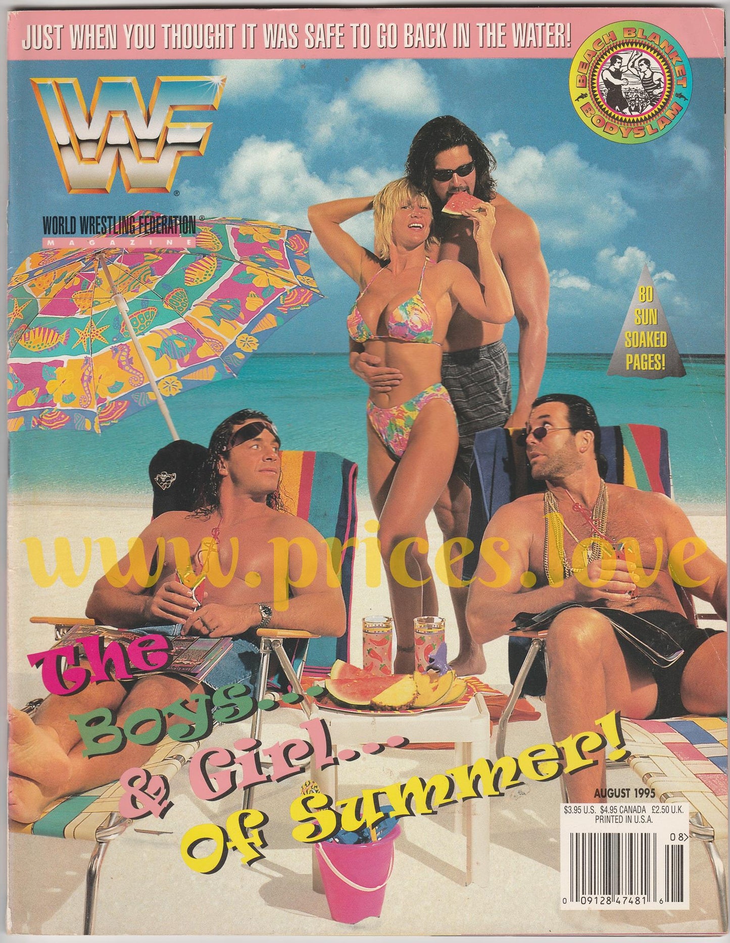 WWF Wrestling Magazine August 1995 Bret Hart Razor Ramon Alundra Blaze Poster