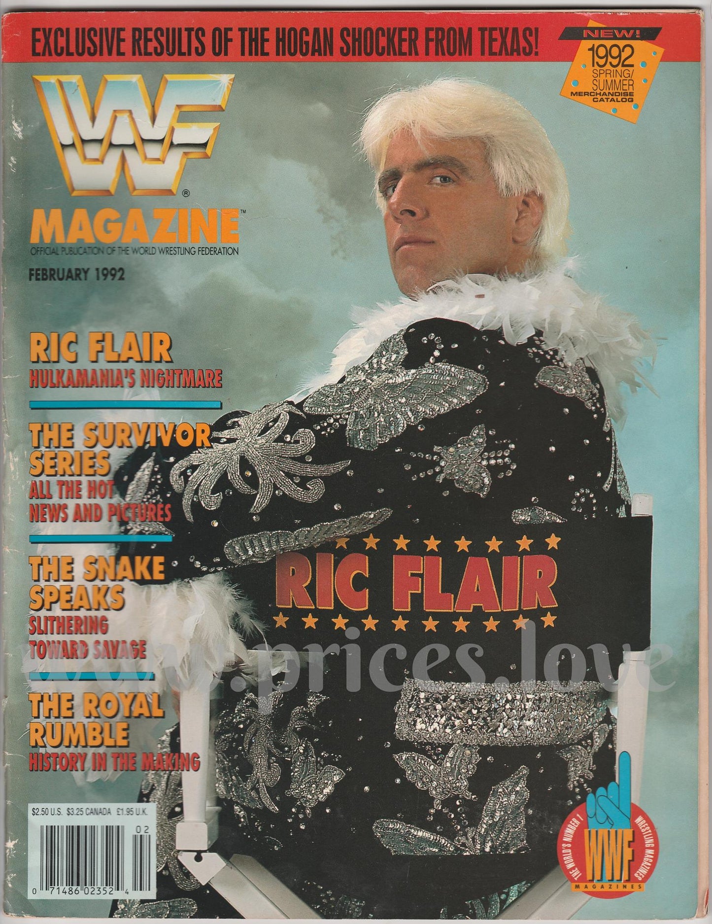 WWF Wrestling Magazine February 1992 Ric Flair Survivor Series Jake The Snake