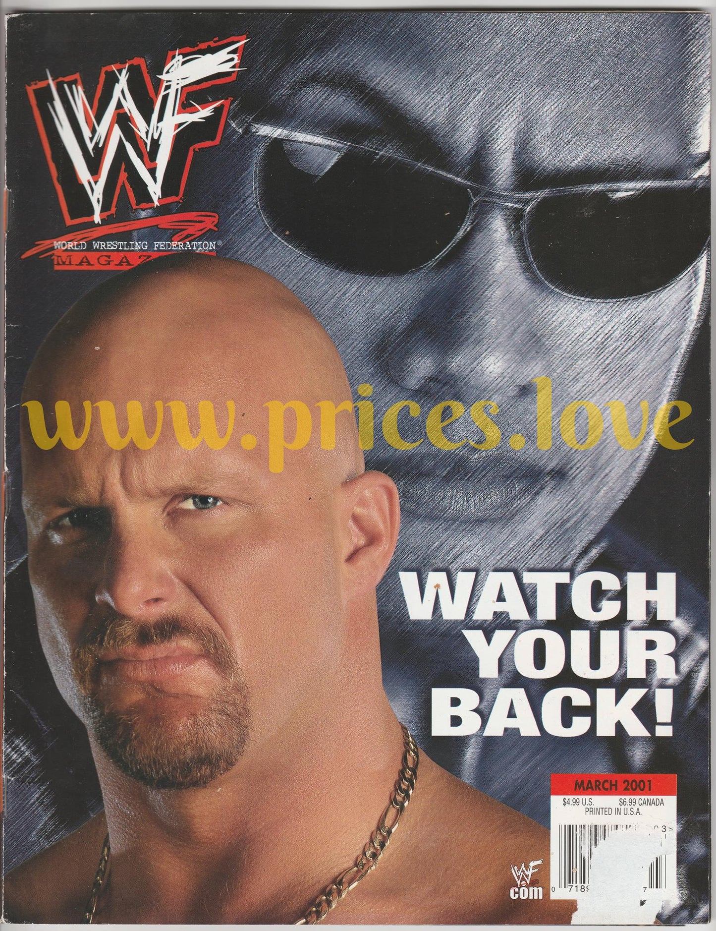 WWF Wrestling Magazine March 2001 Steve Austin Cover VARIANT The Rock WWE Angle