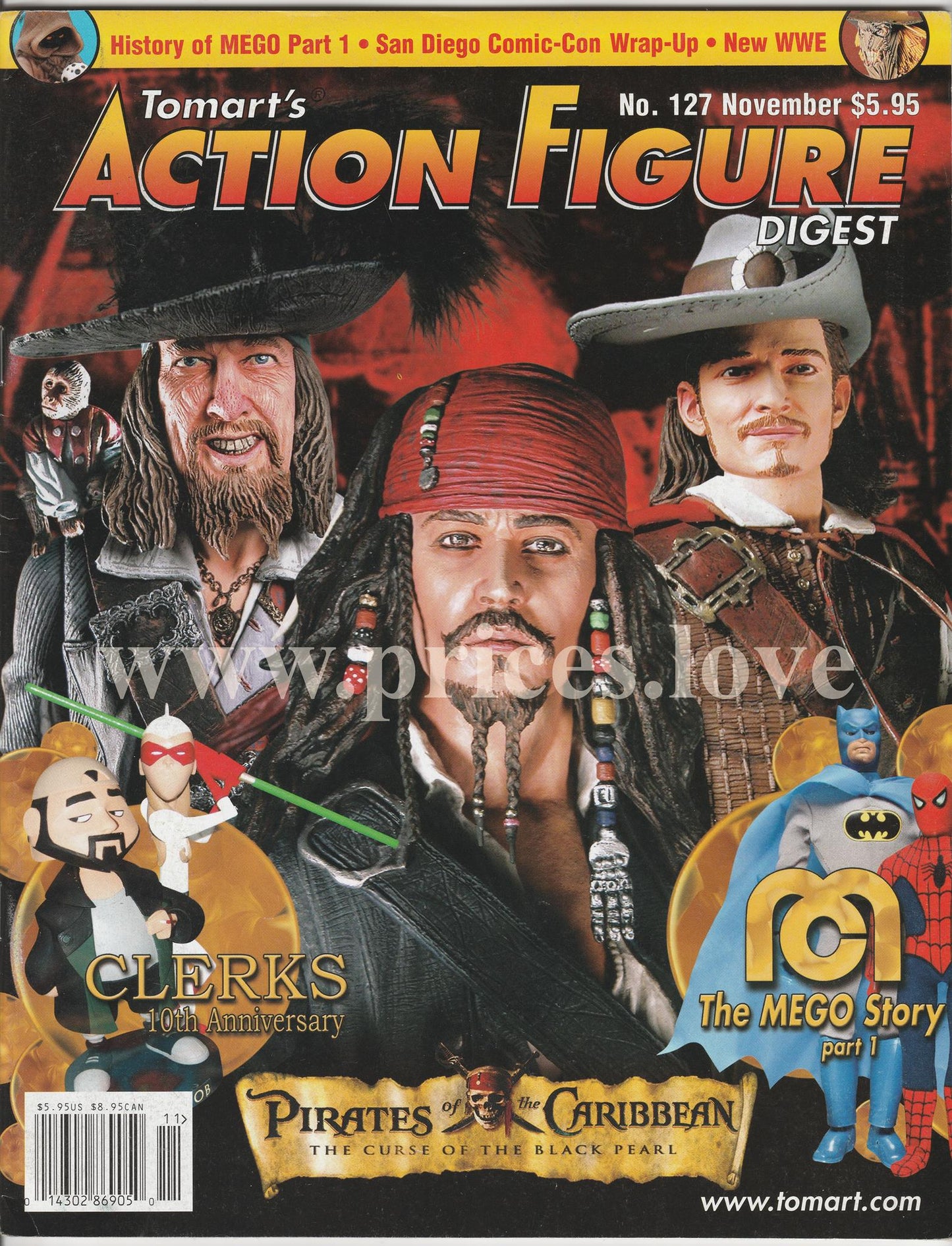 Tomart's Action Figure Digest No. 127 November 2004 History Of MEGO SDCC WWE DC