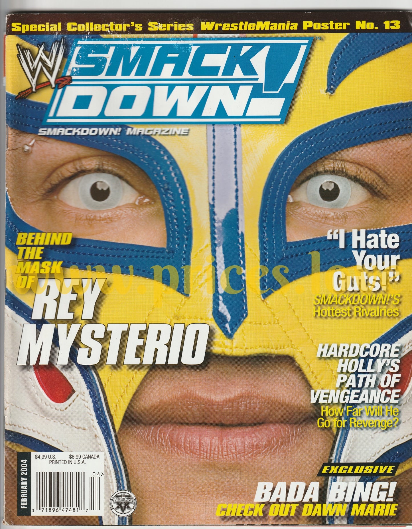 WWE Smackdown Wrestling Magazine February 2004 Rey Mysterio Dawn Marie POSTER