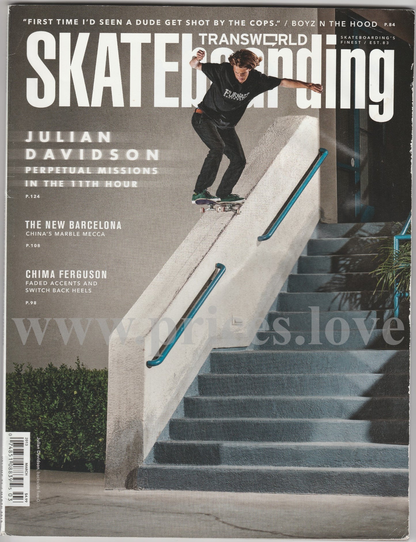 Transworld Skateboarding Magazine March 2013 Julian Davidson Barcelona China