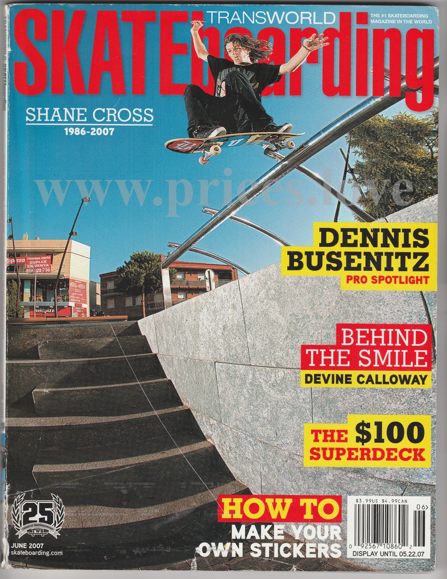 Transworld Skateboarding Magazine June 2007 Shane Cross Dennis Busenitz skate #1