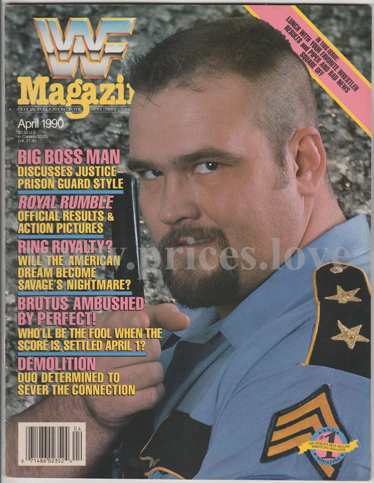 WWF Wrestling Magazine April 1990 Big Boss Man Royal Rumble Demolition WCW WWE