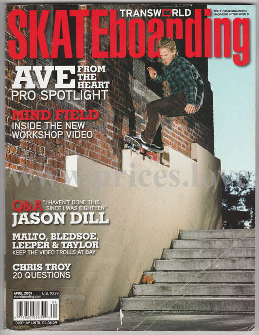 Transworld Skateboarding Magazine April 2009 Jason Dill Chris Troy Malto Leeper