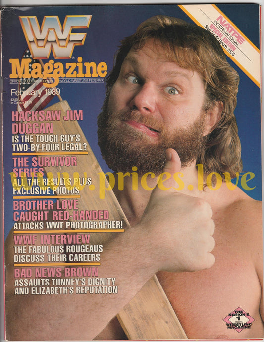 WWF Wrestling Magazine February 1989 Hacksaw Jim Duggan SPECIAL EDITION Variant