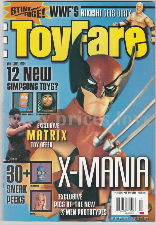 Toyfare Magazine November 2000 #39 Spider-man Gundam Watchmen X-men Simpsons DC