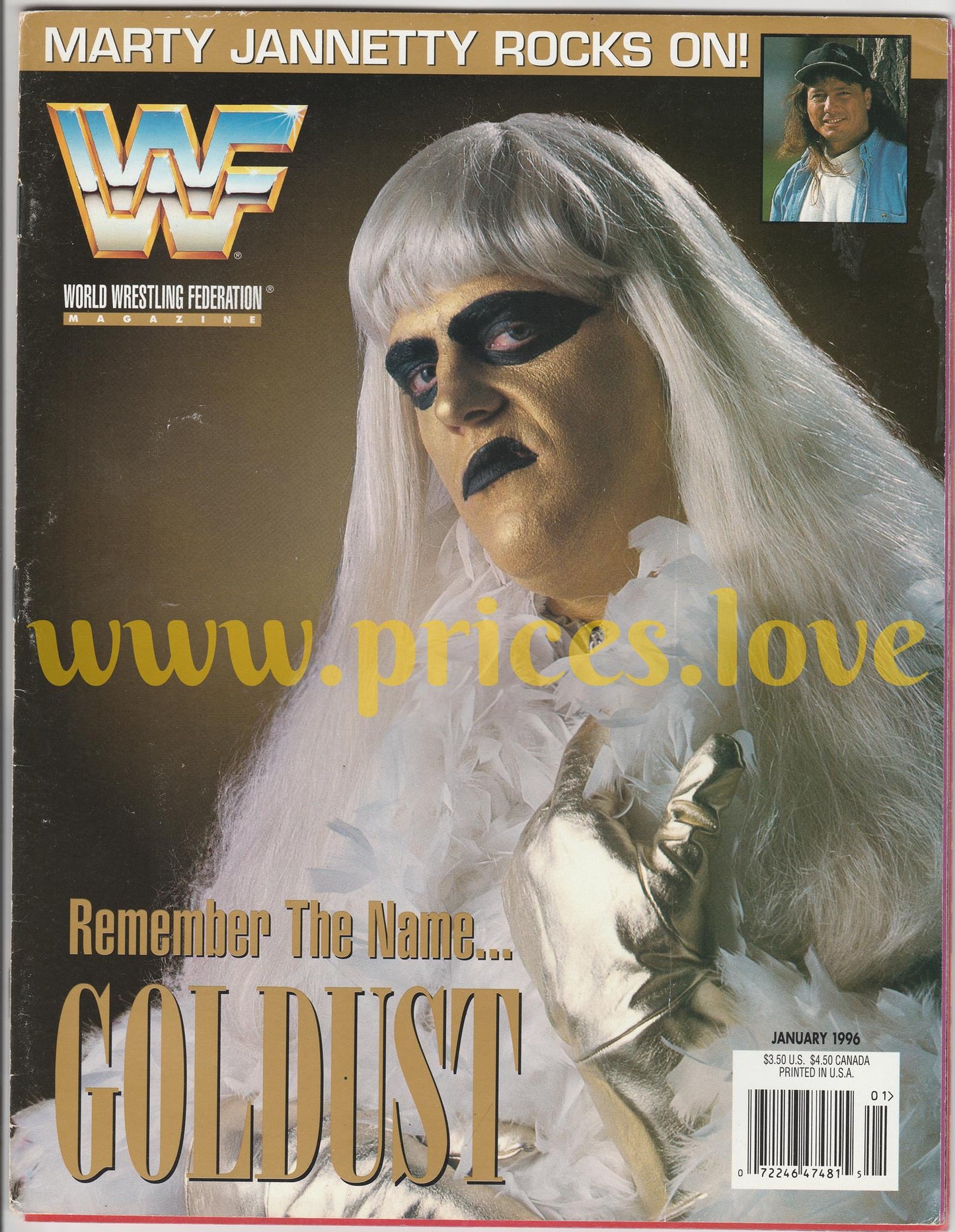 WWF Wrestling Magazine January 1996 Goldust Marty Jannetty POSTER King Kong WWE