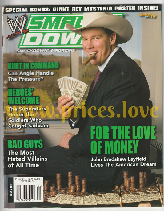 WWE Smackdown Wrestling Magazine July 2004 JBL Rey Mysterio WWF Villians Angle