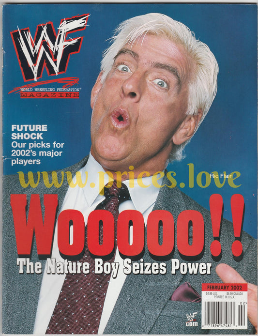 WWF Wrestling Magazine February 2002 Ric Flair Royal Rumble Survivor Series WWE