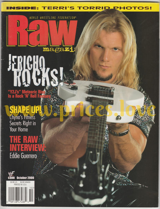 WWF RAW Wrestling Magazine October 2000 Chris Jericho Guerrero Terri POSTER WWE