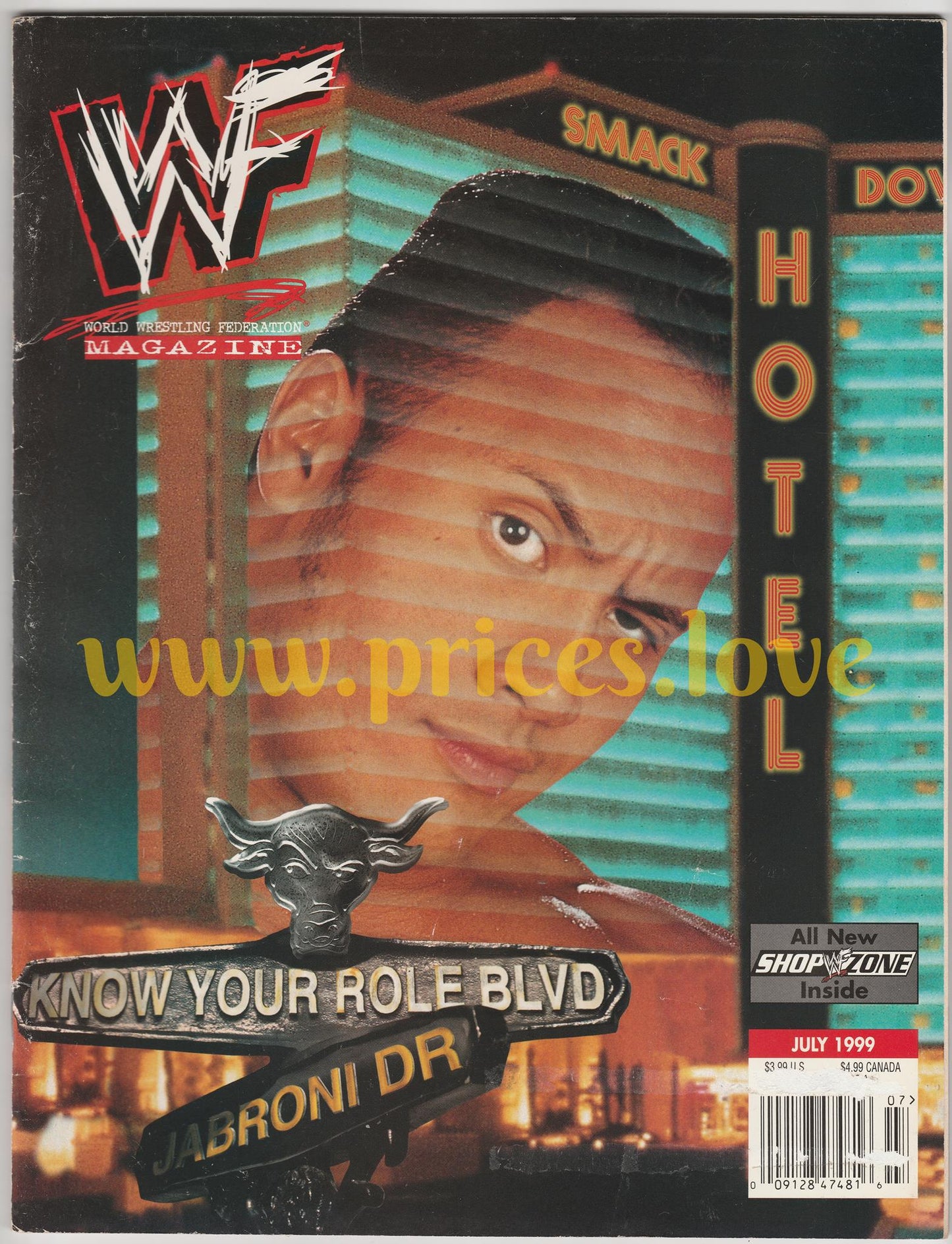 WWF Wrestling Magazine July 1999 The Rock Bob Hardcore Holly POSTER WWE Backlash