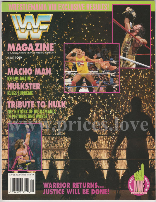 WWF Wrestling Magazine June 1992 Macho Man Randy Savage Hulk Hogan Wrestlemania