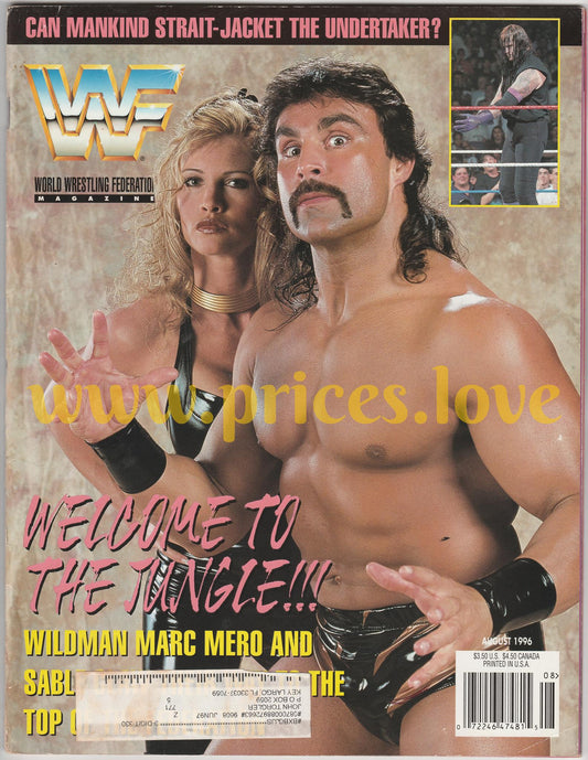 WWF Wrestling Magazine August 1995 Marc Mero Sable Rena Undertaker w/ Poster WWE