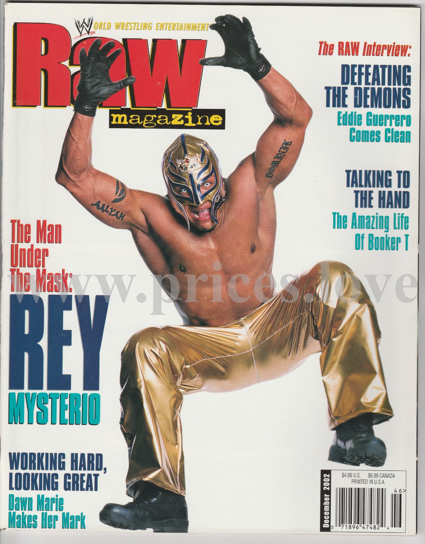 WWE RAW Wrestling Magazine December 2002 Rey Mysterio Dawn Marie Booker T Poster