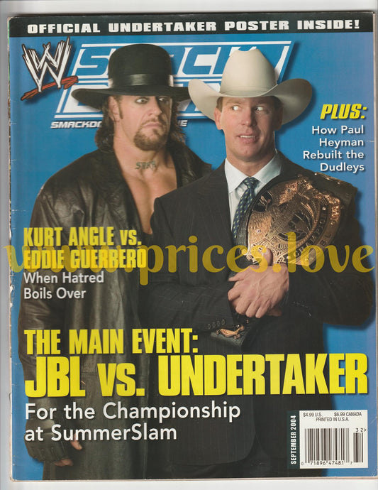 WWE Smackdown Wrestling Magazine September 2004 Undertaker JBL Kurt Angle Eddie