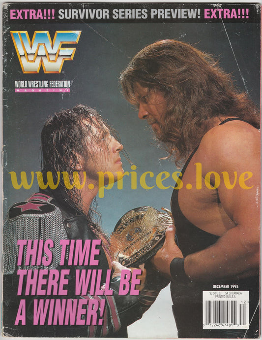 WWF Wrestling Magazine December 1995 Bret Hart Diesel Kevin Nash Survivor Series